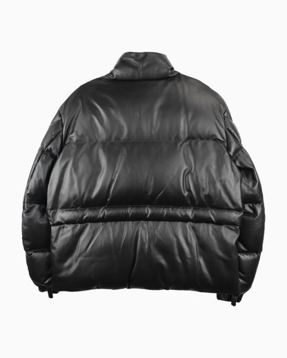 Moncler Merope Leather Short Down Bomber Jacket