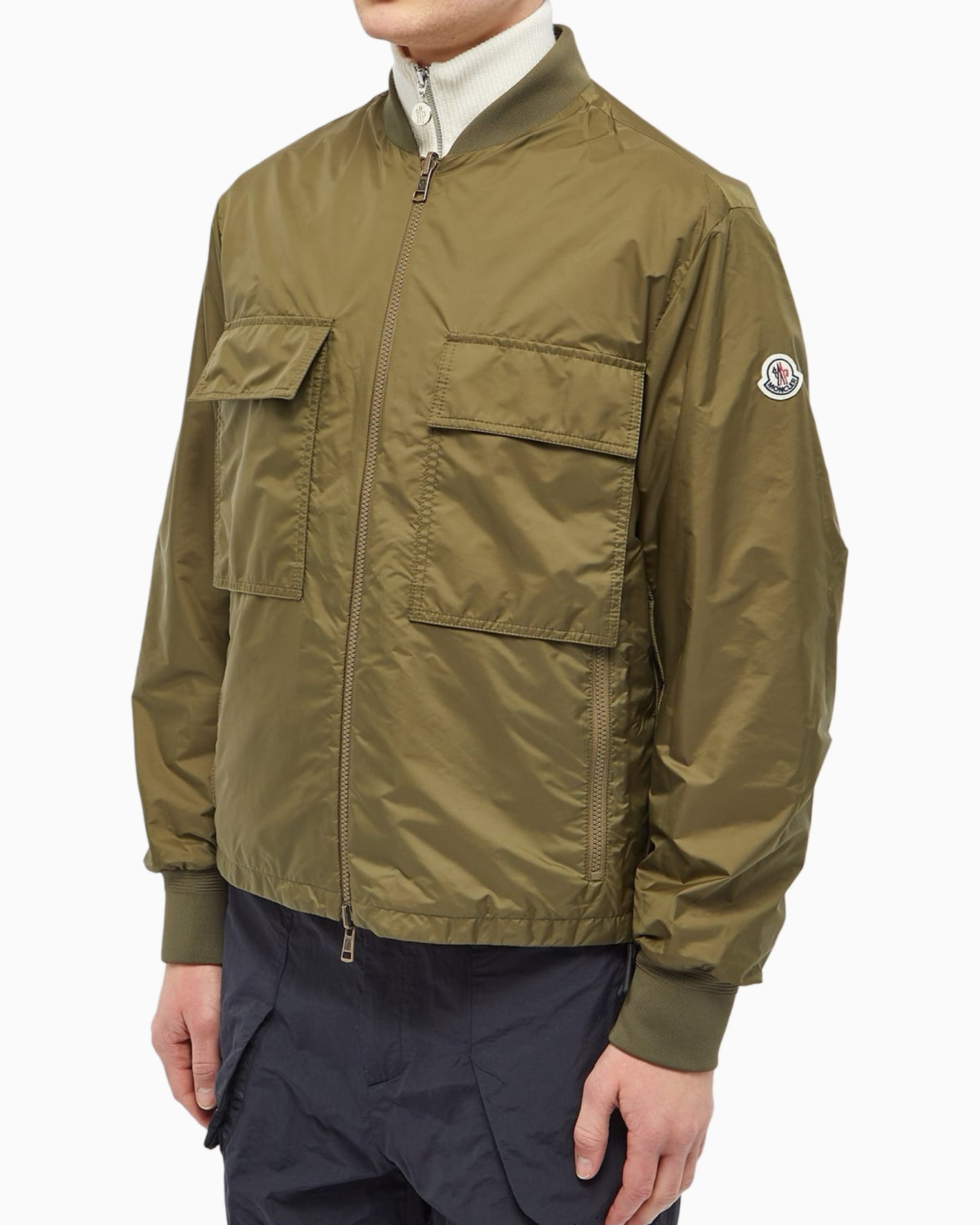 Moncler Ouveze Reversible Nylon Bomber Shirt Jacket