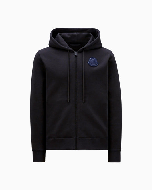 Moncler XL Logo Patch Zip Up Hoodie