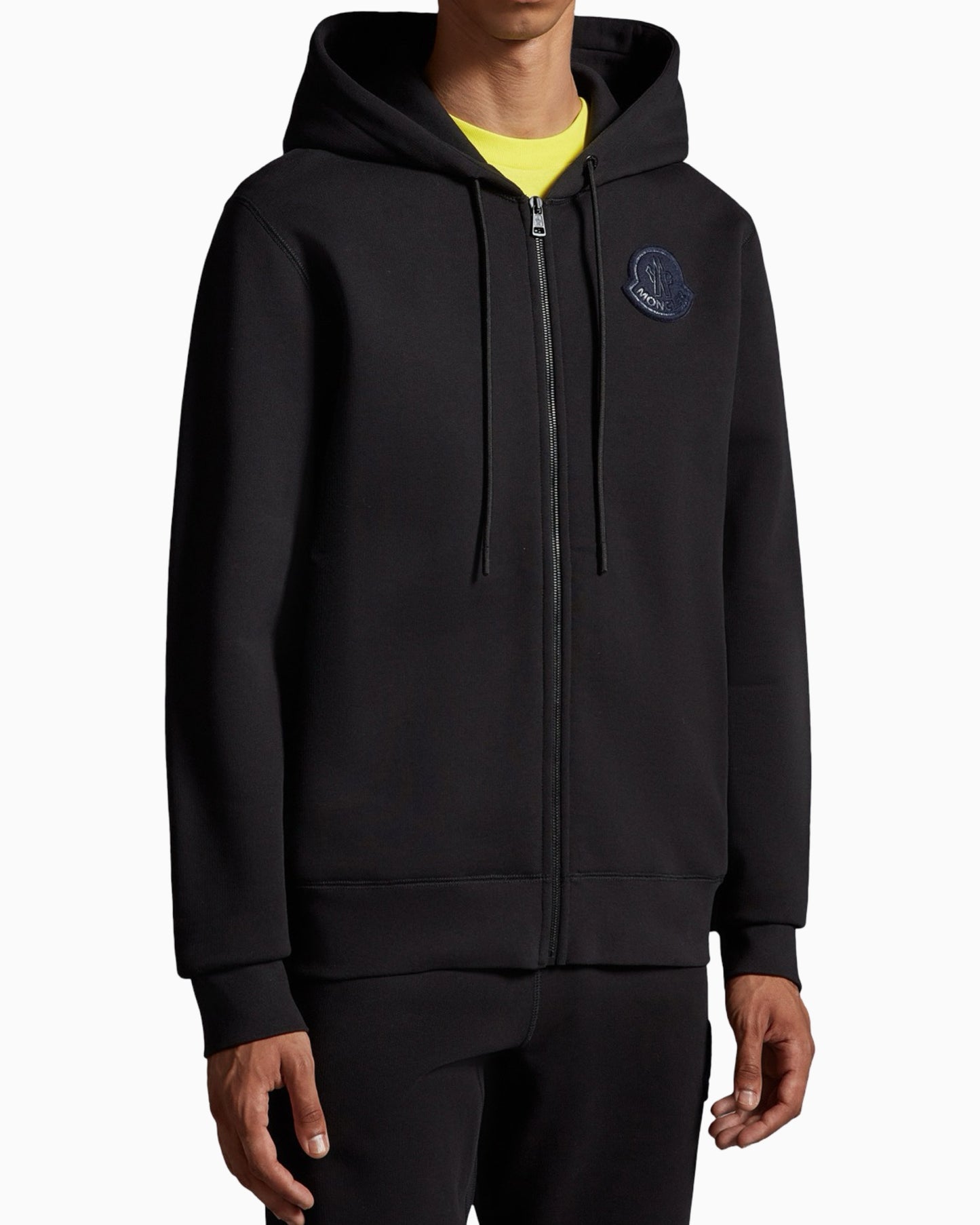 Moncler XL Logo Patch Zip Up Hoodie