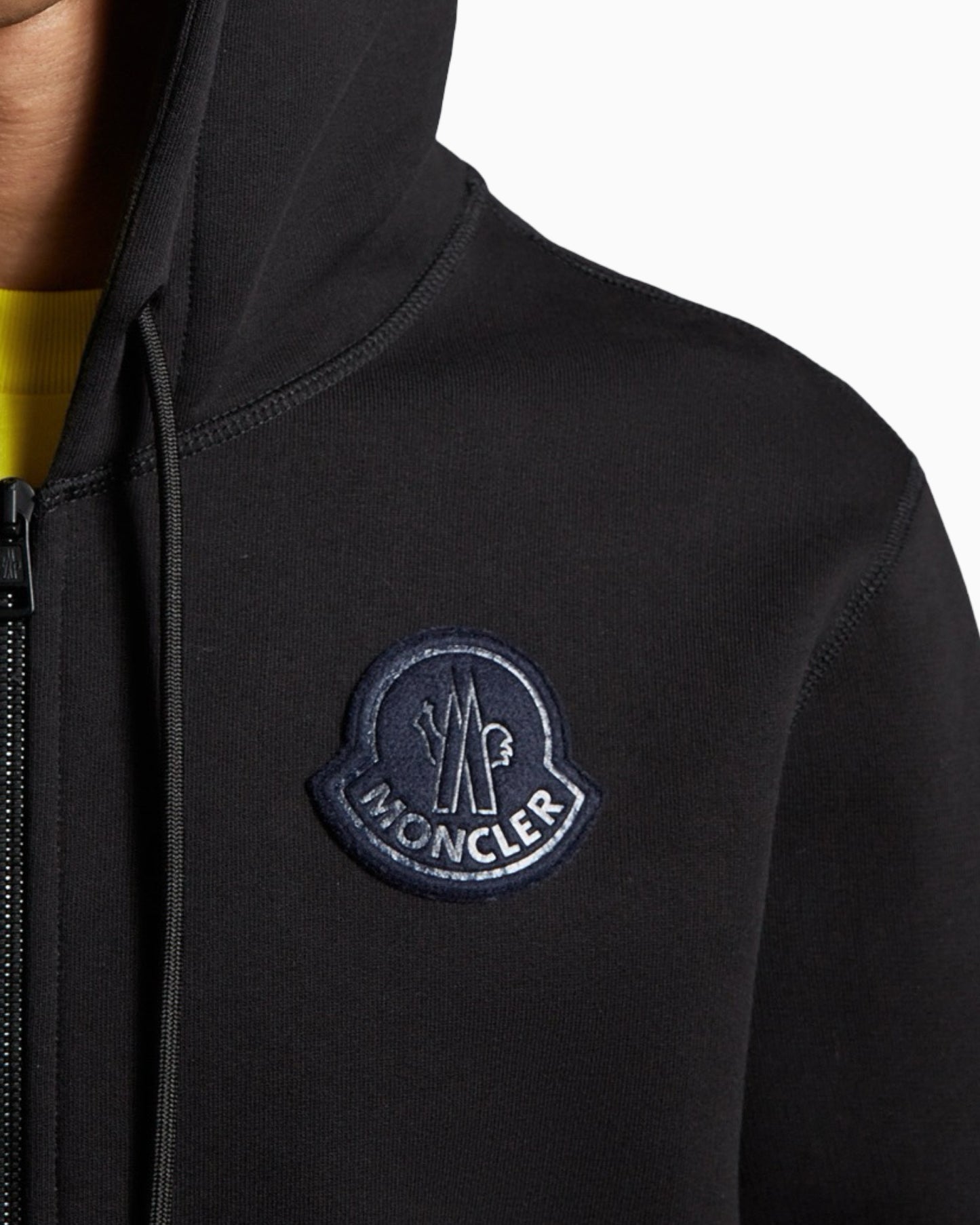 Moncler XL Logo Patch Zip Up Hoodie