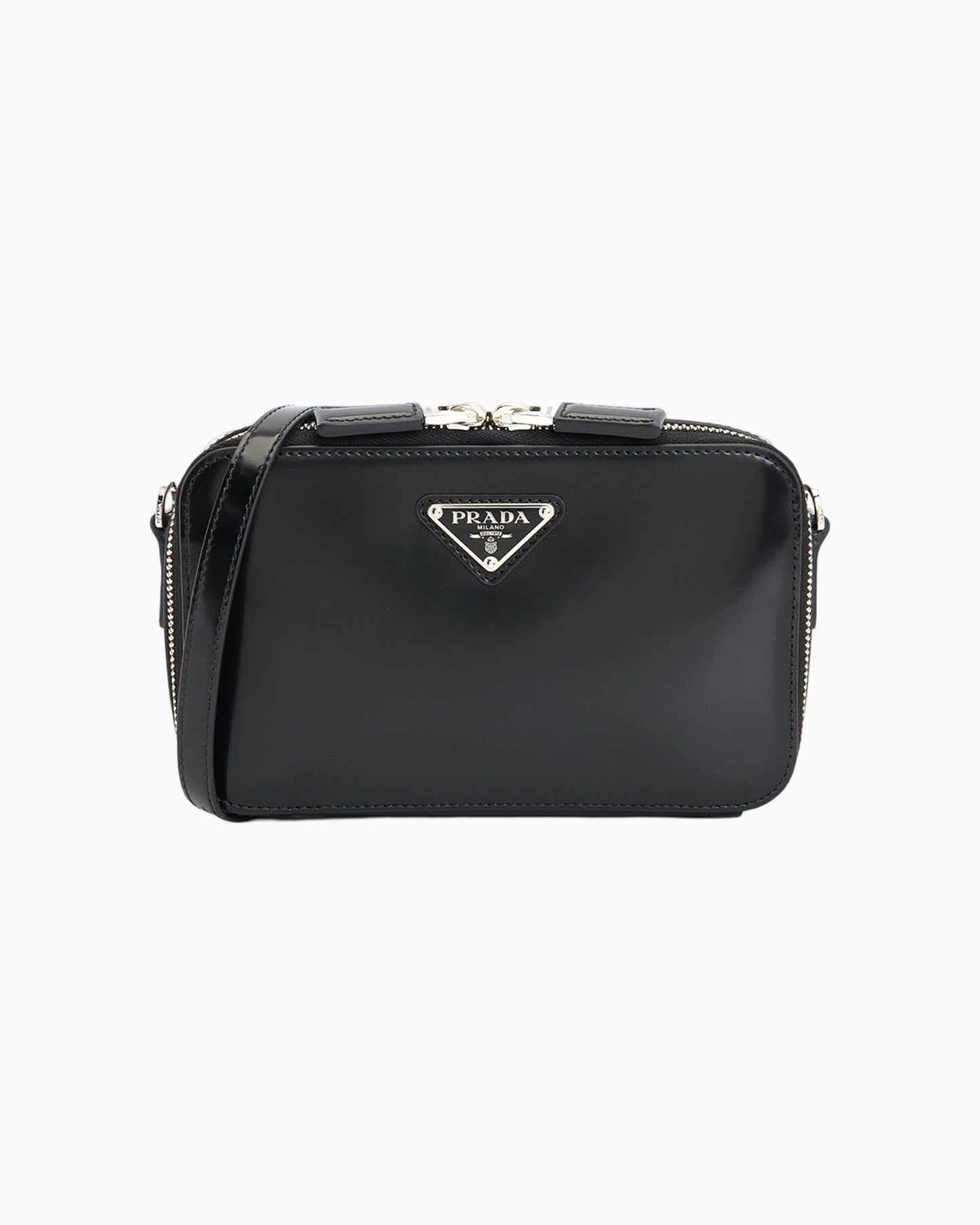 Prada Brushed Leather Brique Messenger Bag