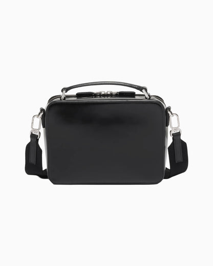 Prada Brushed Leather Brique Messenger Bag