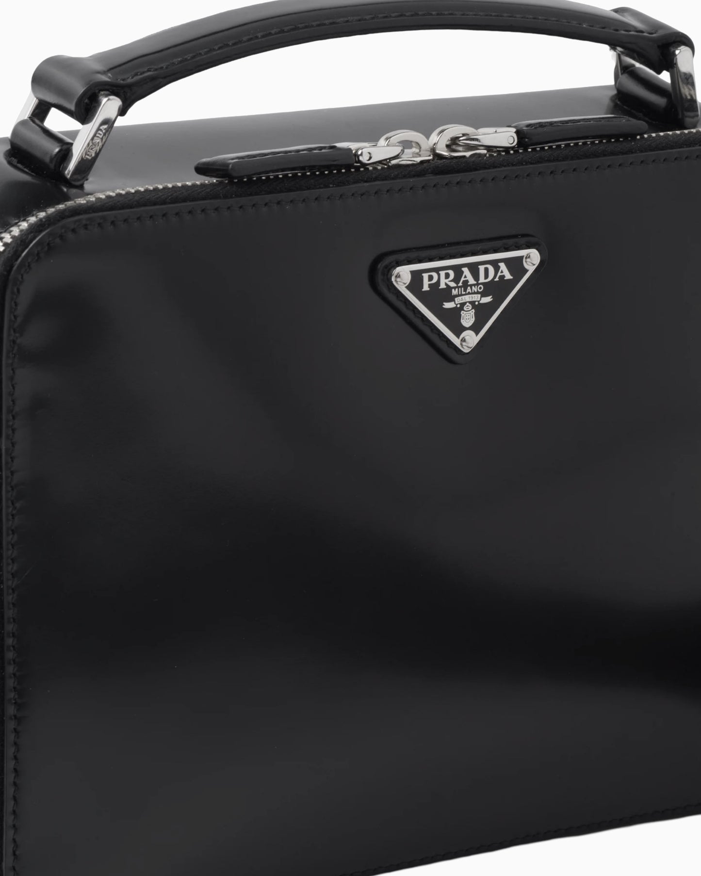 Prada Brushed Leather Brique Messenger Bag