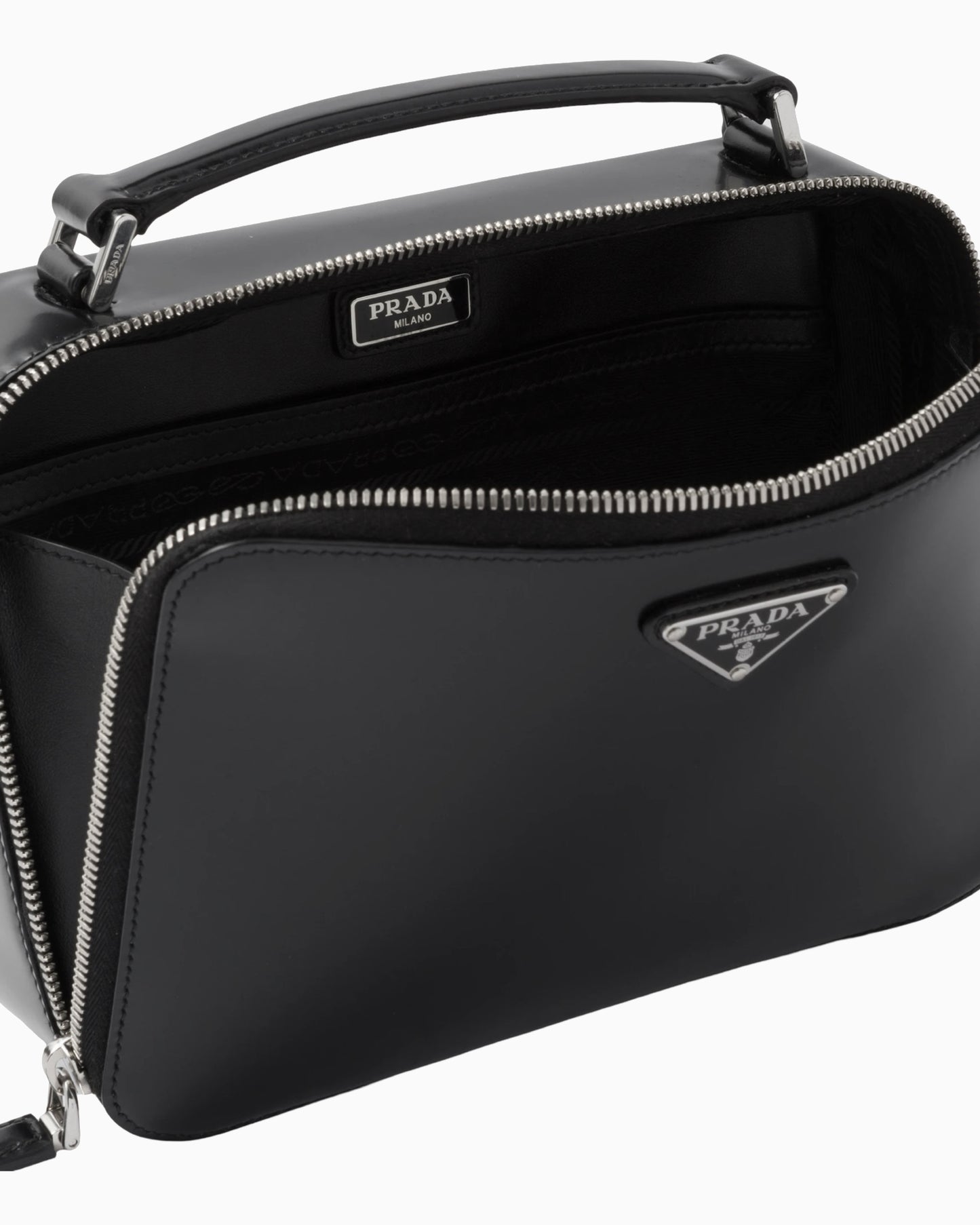 Prada Brushed Leather Brique Messenger Bag