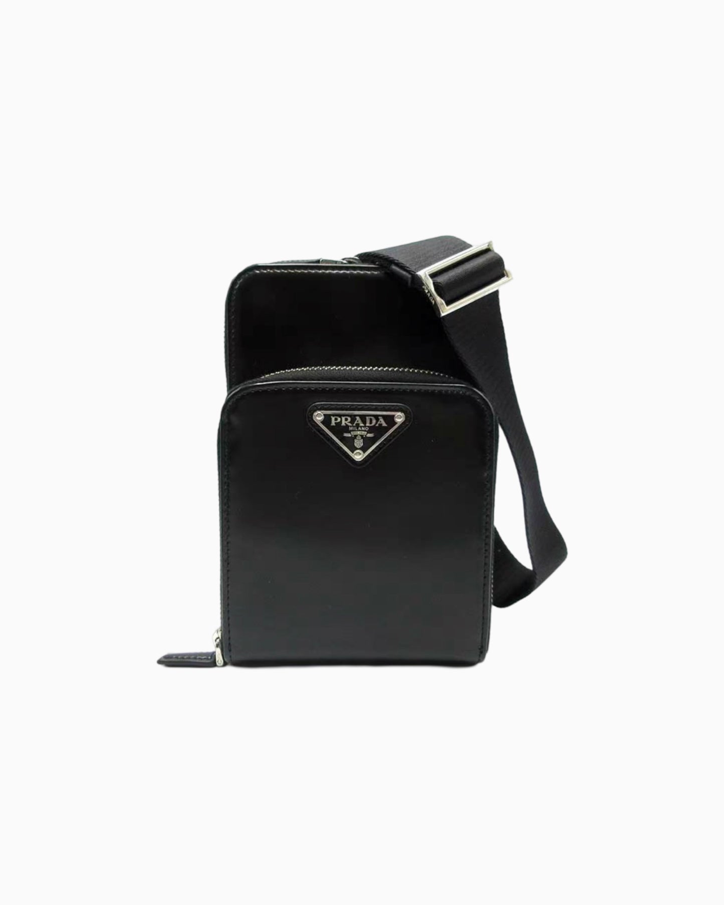 Prada Brushed Leather Smartphone Shoulder Bag