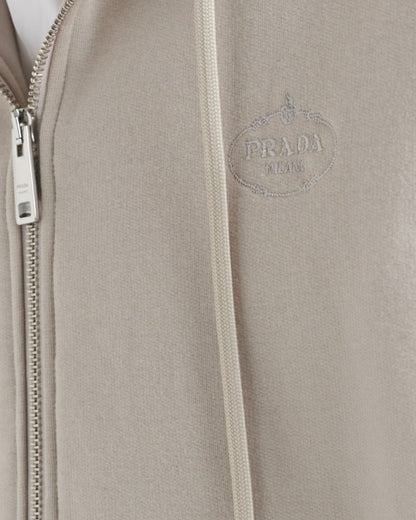 Prada Cotton & Cashmere Zip Up Hoodie