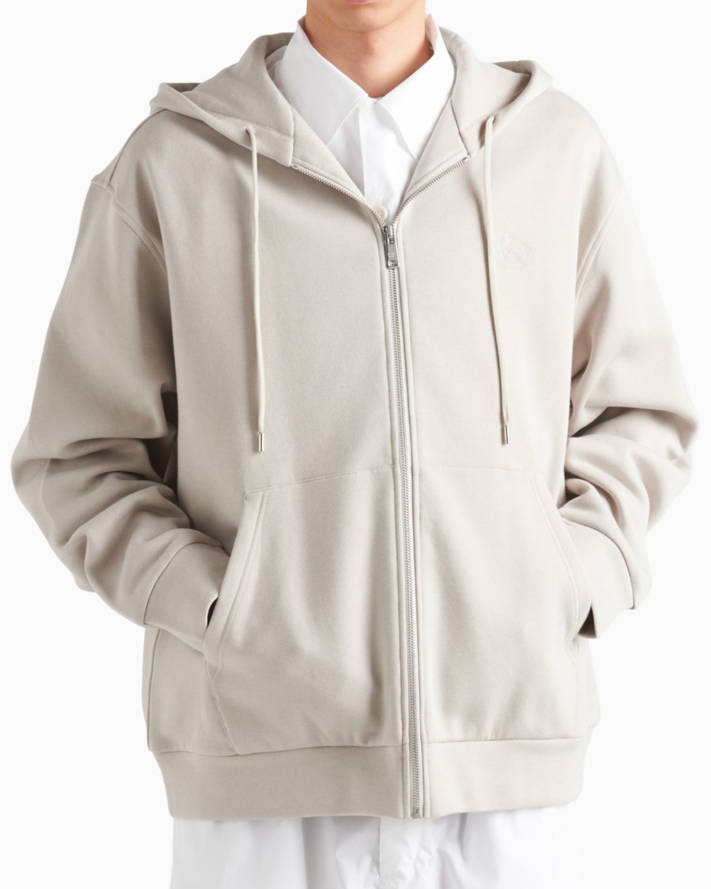 Prada Cotton & Cashmere Zip Up Hoodie