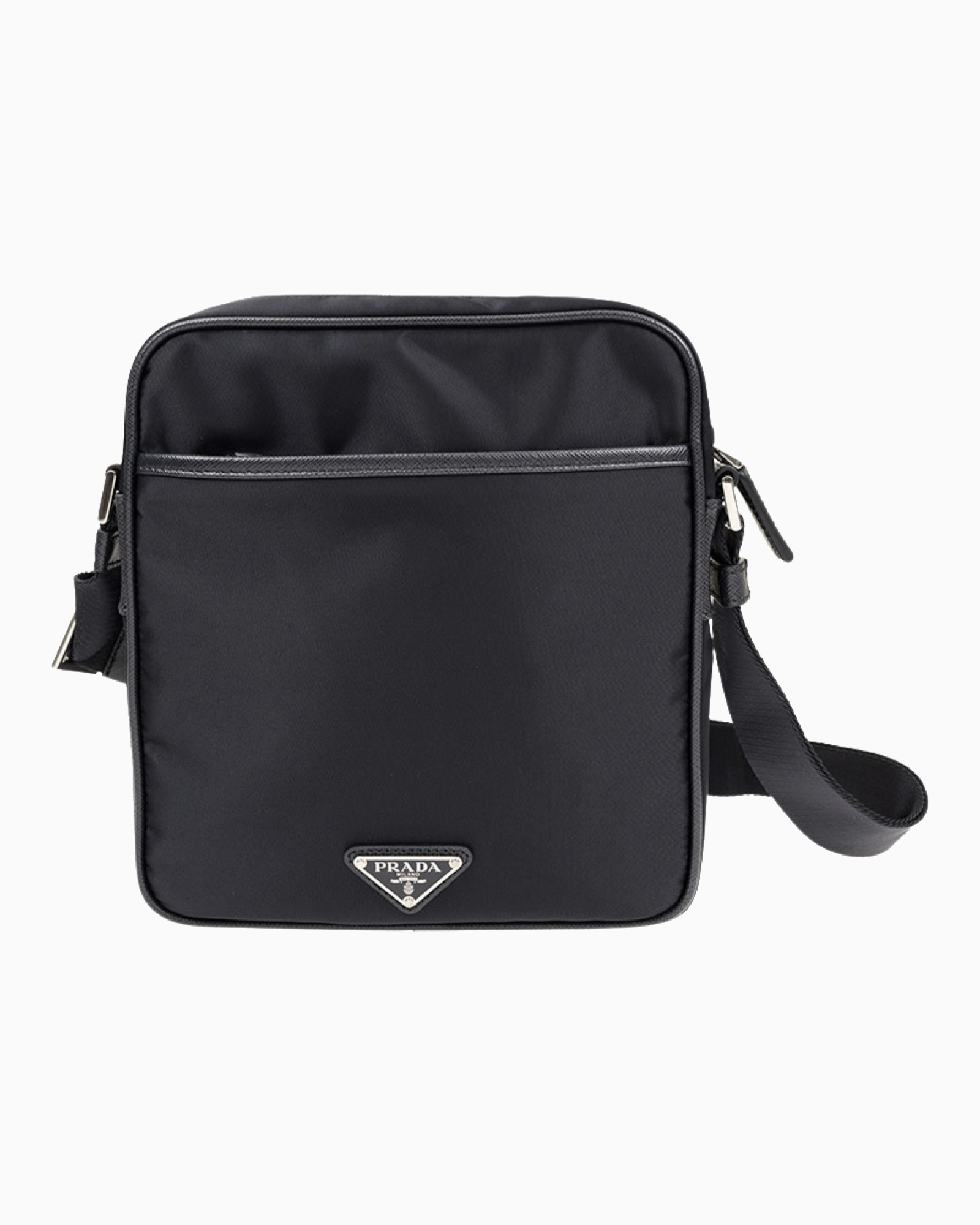 Prada black messenger sales bag