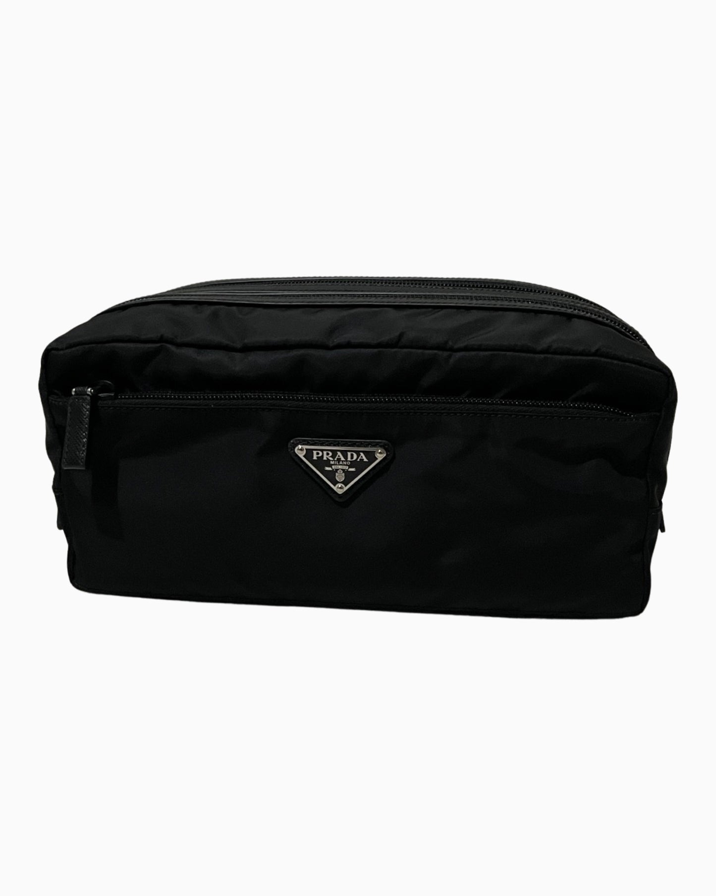 Prada Nylon Double Zip Toiletry Bag