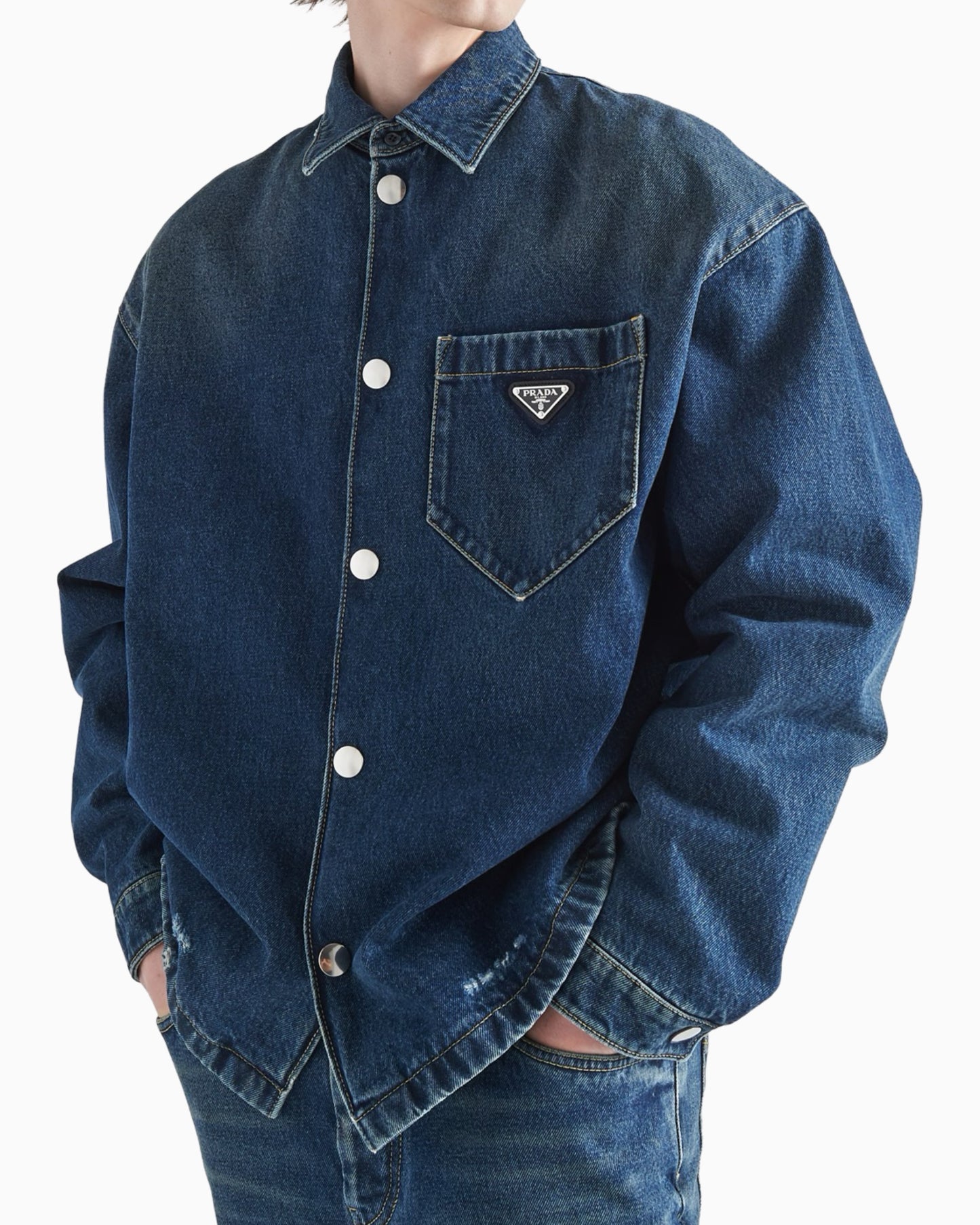 Prada Padded Denim Shirt Jacket