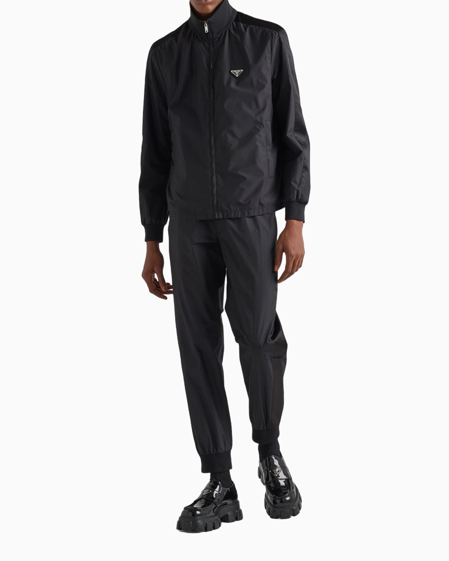 Prada Silk Blend Blouson Tracksuit Jacket