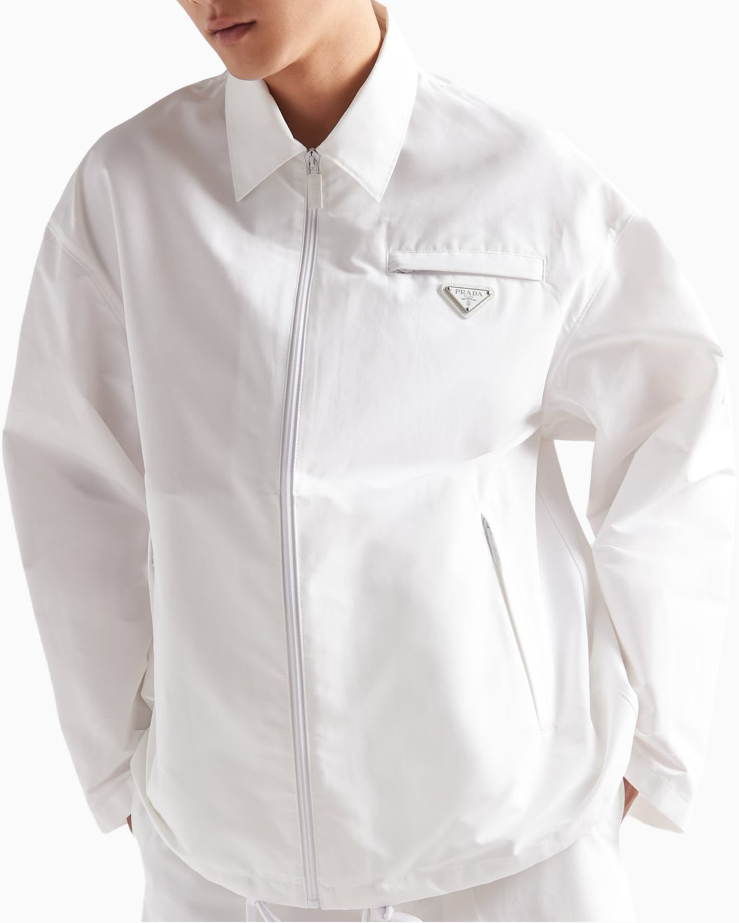 Prada Technical Poplin Blouson Shirt Jacket