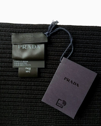 Prada Wool Logo Tab Scarf