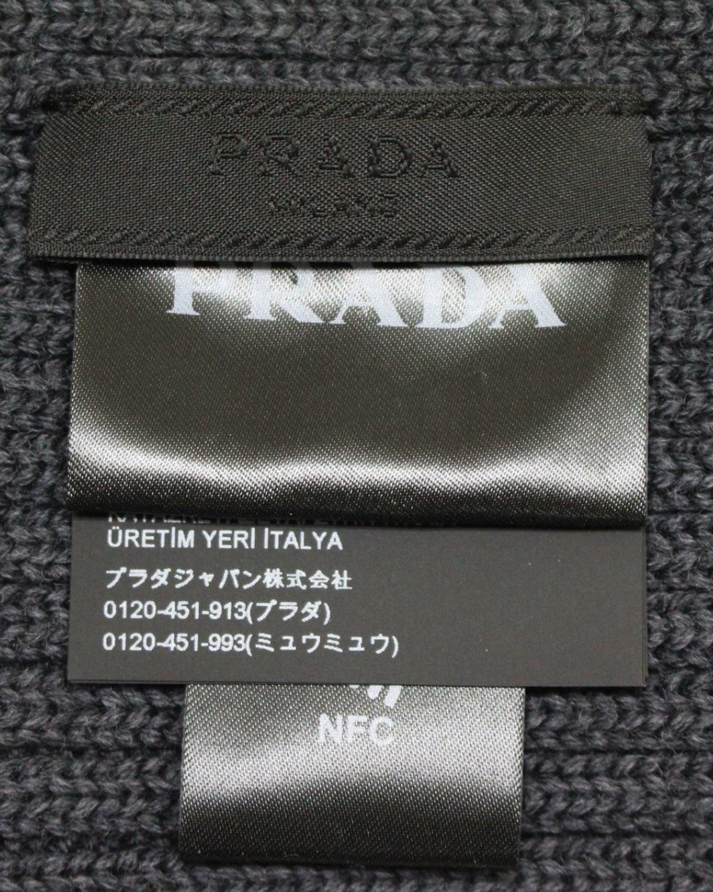 Prada Wool Logo Tab Scarf