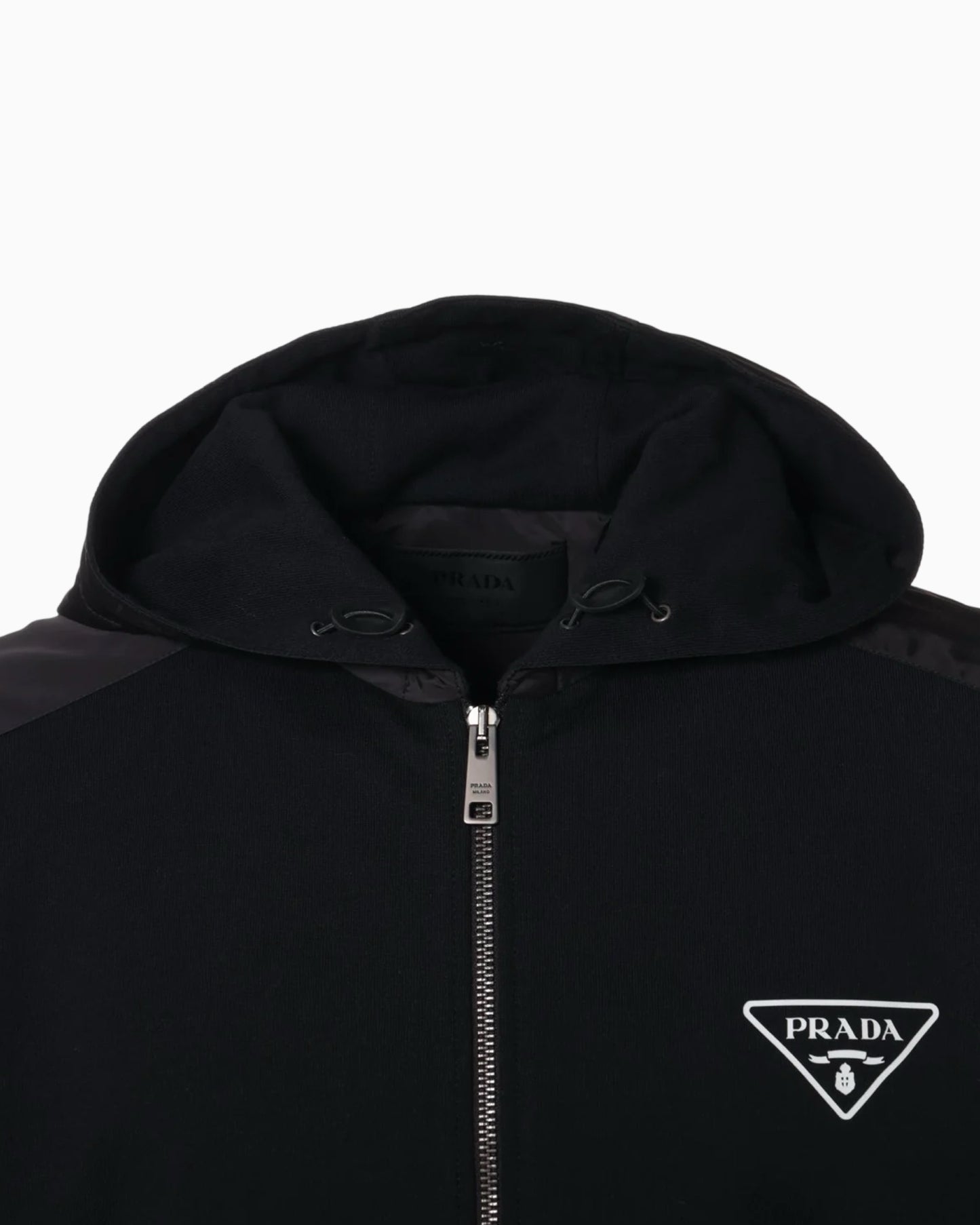 Prada Chest Logo Zip Up Hoodie