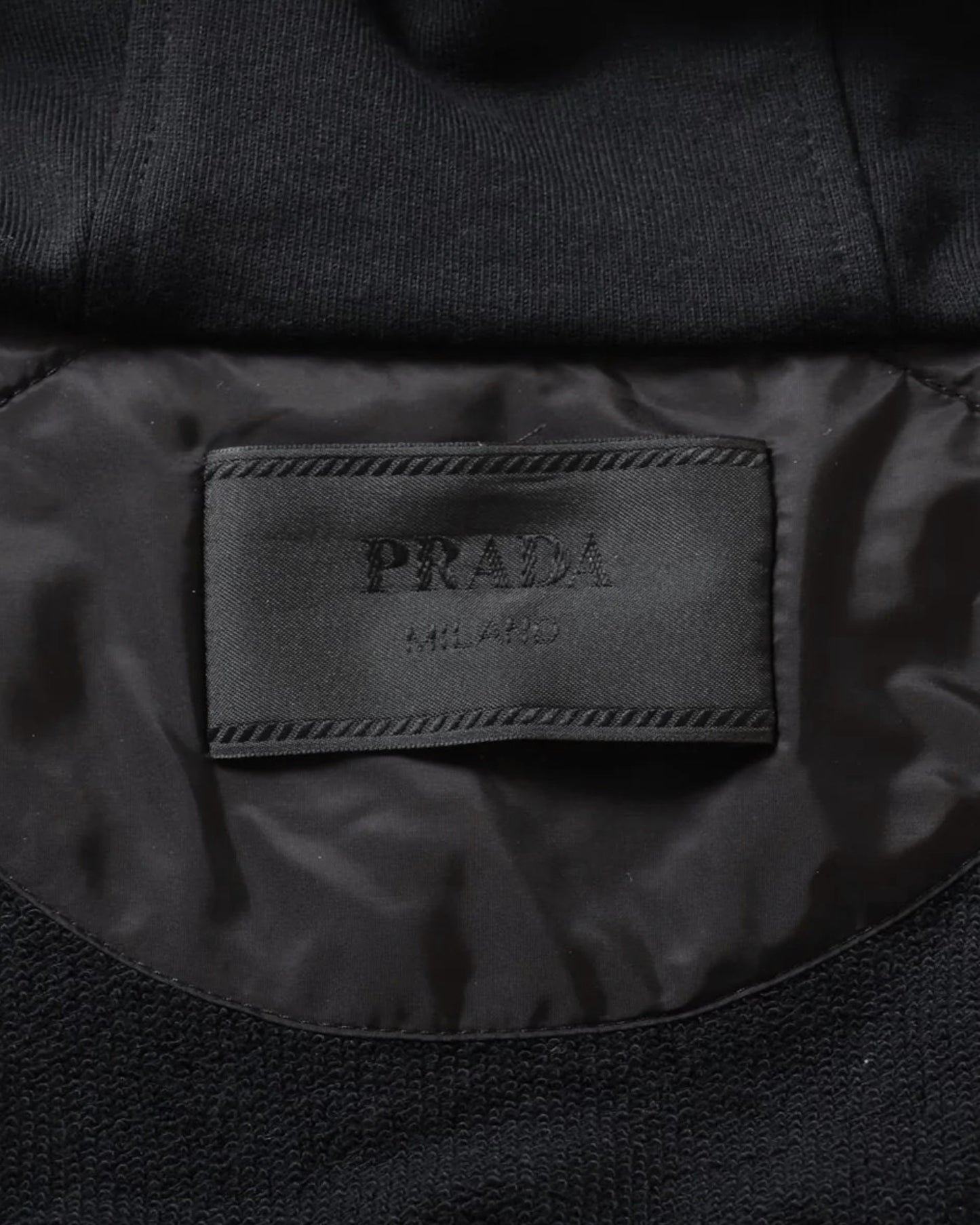 Prada Chest Logo Zip Up Hoodie