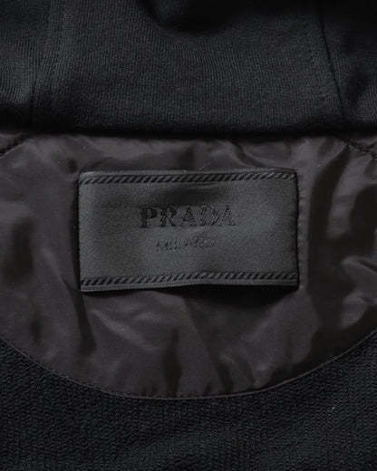 Prada Chest Logo Zip Up Hoodie