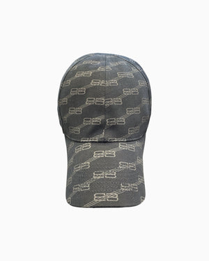 Balenciaga Bb Monogram Cap - Black - Unisex - S - Polyamide