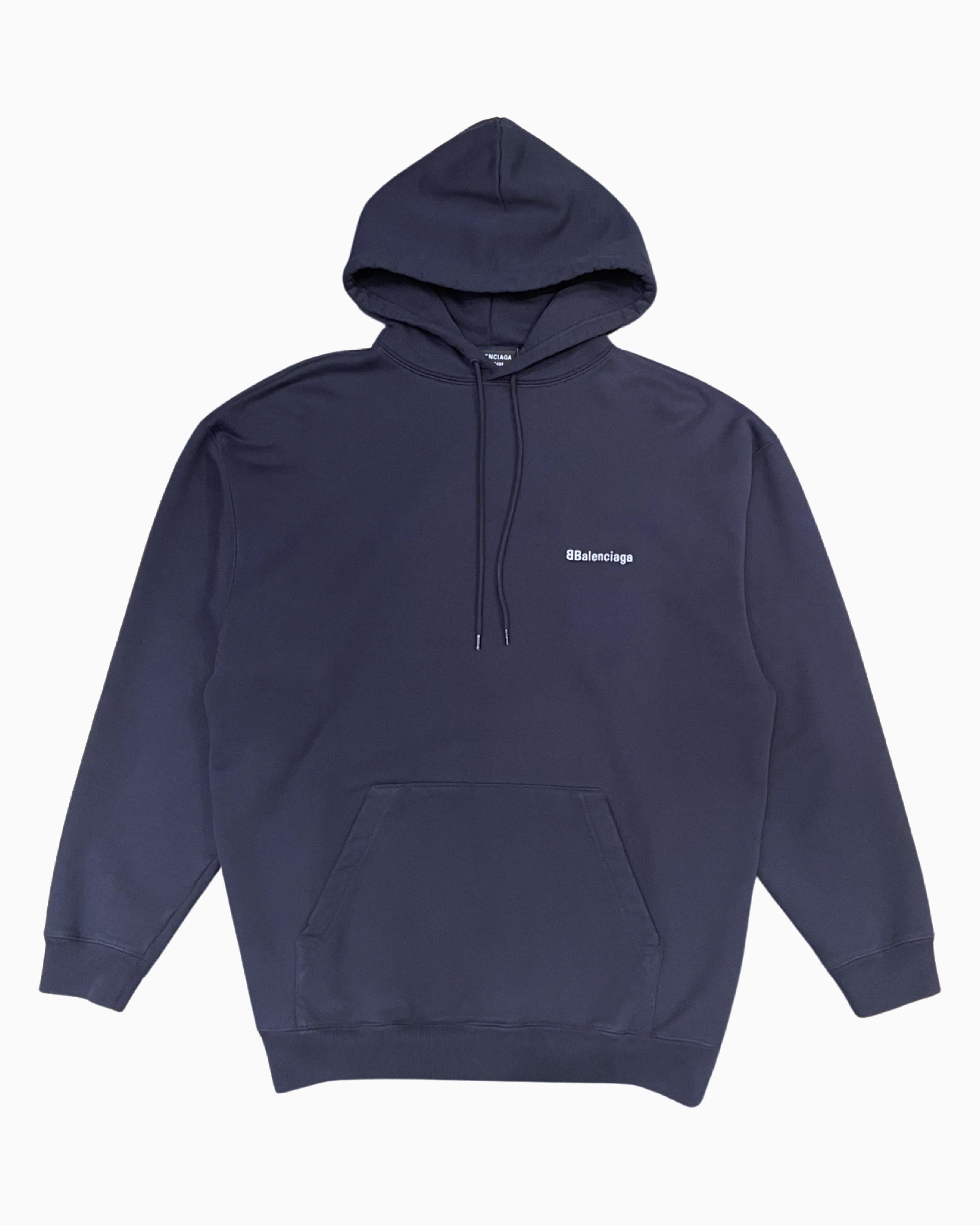 Balenciaga Logo Print Medium Fit Hoodie - Farfetch