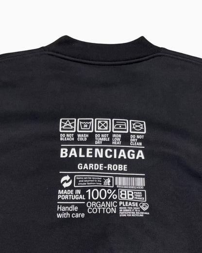 Balenciaga Garde-robe Care Label Logo Sweatshirt