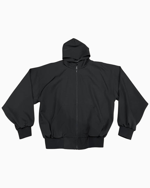Balenciaga Runway Wool Zip-Up Hooded Jacket