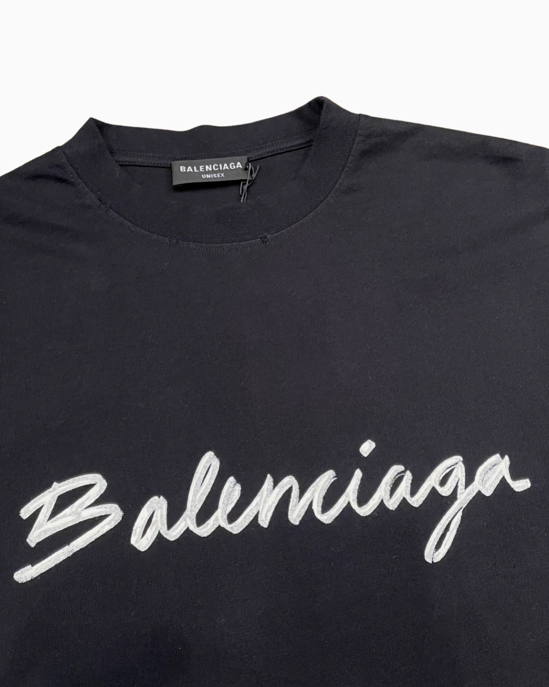 Balenciaga Logo-Print Distressed T-Shirt - Black for Women