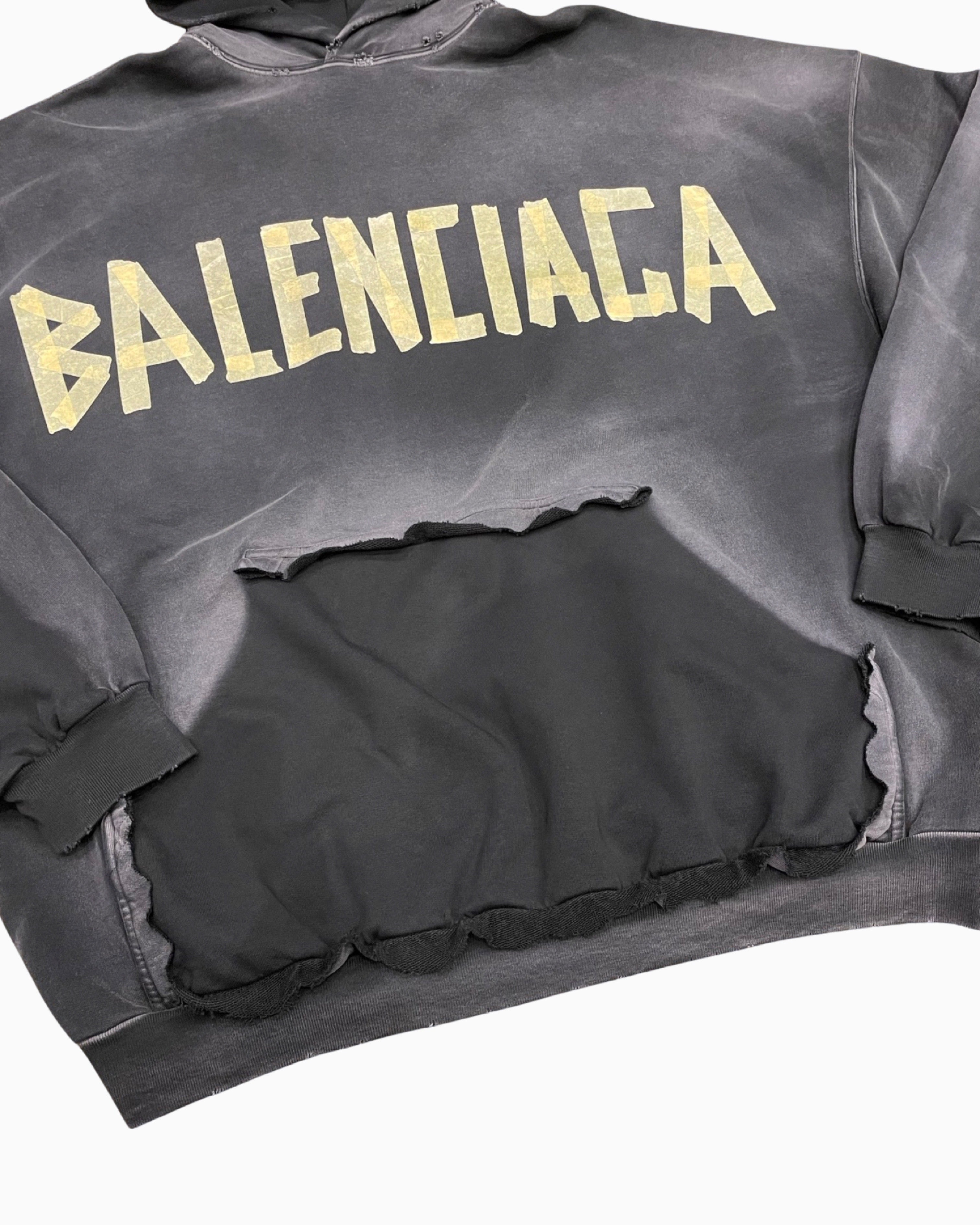 Balenciaga Tape Type Ripped Pocket Hoodie – FUTURO