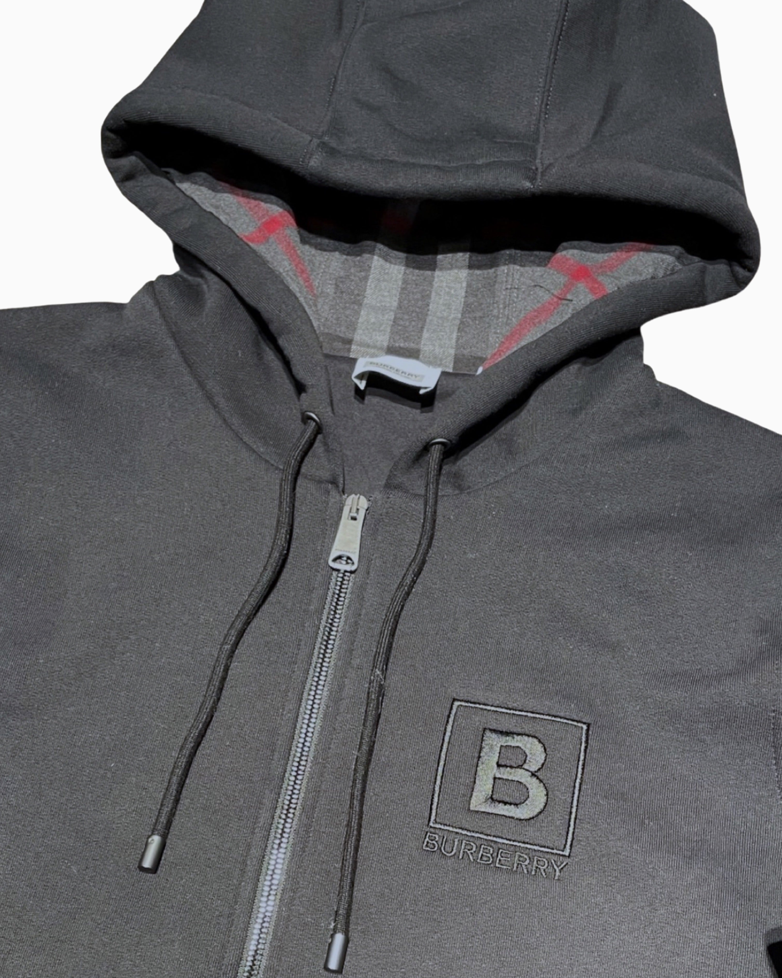Burberry Logo Patch Hoodie Navy Red