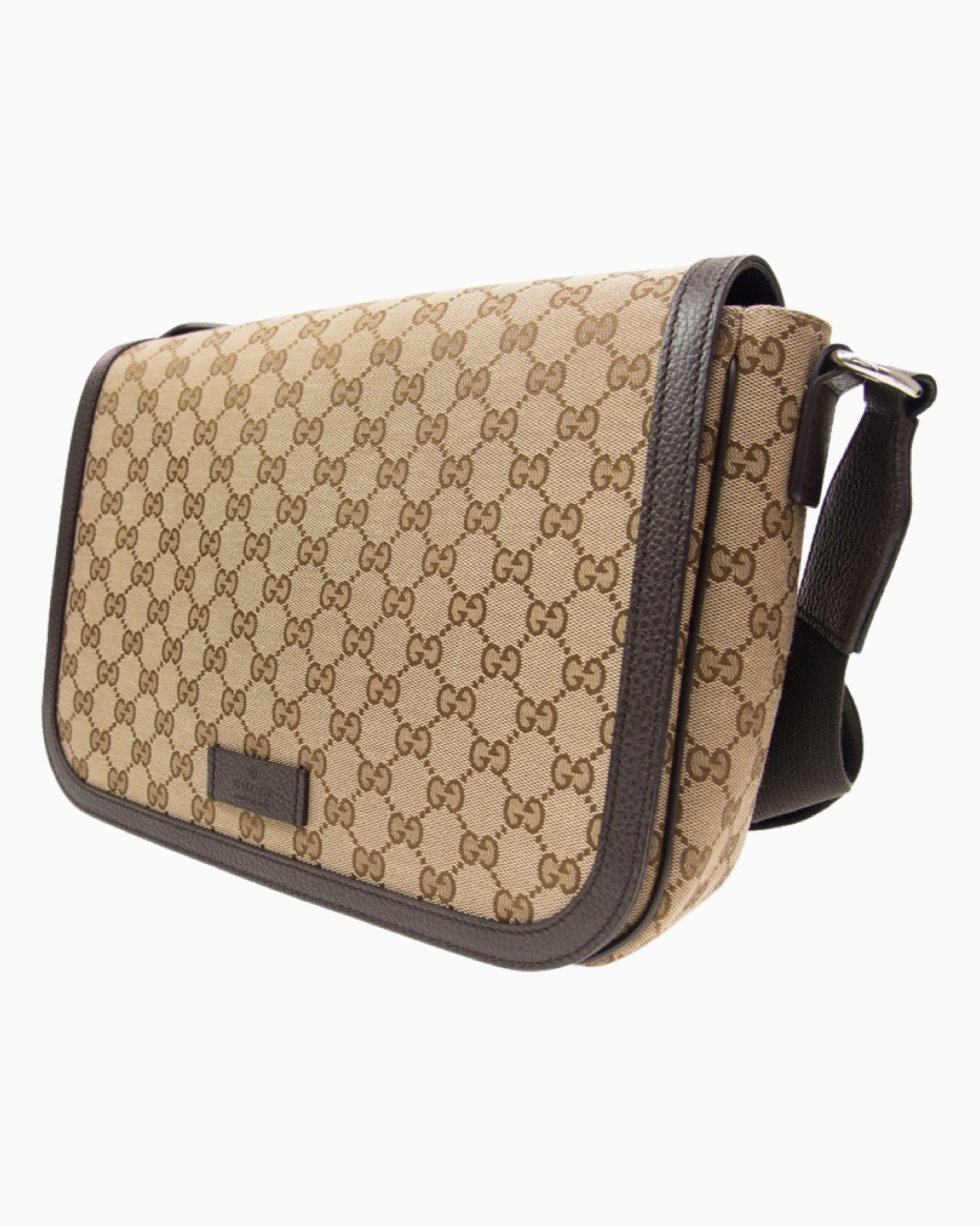 Gucci Messenger Bag GG Canvas Brown Leather