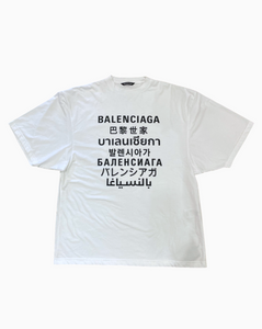 BALENCIAGA White TShirt with Languages  Smallsfashion