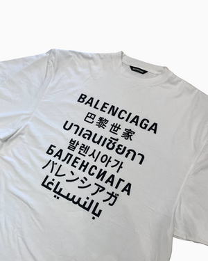 Balenciaga Language White Tee Mens Fashion Tops  Sets Tshirts  Polo  Shirts on Carousell
