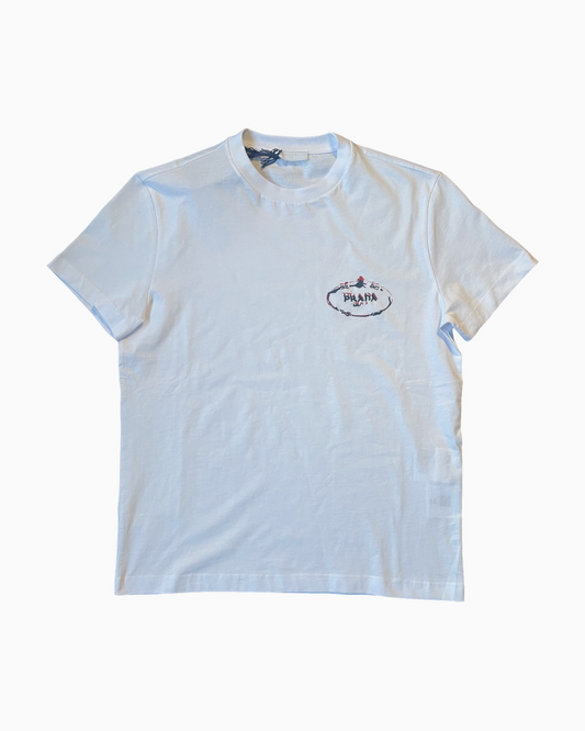 Prada Embroidered Chest Logo T-shirt