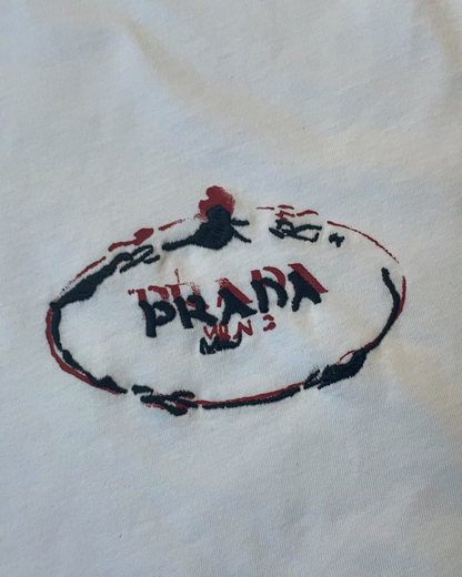 Prada Embroidered Chest Logo T-shirt