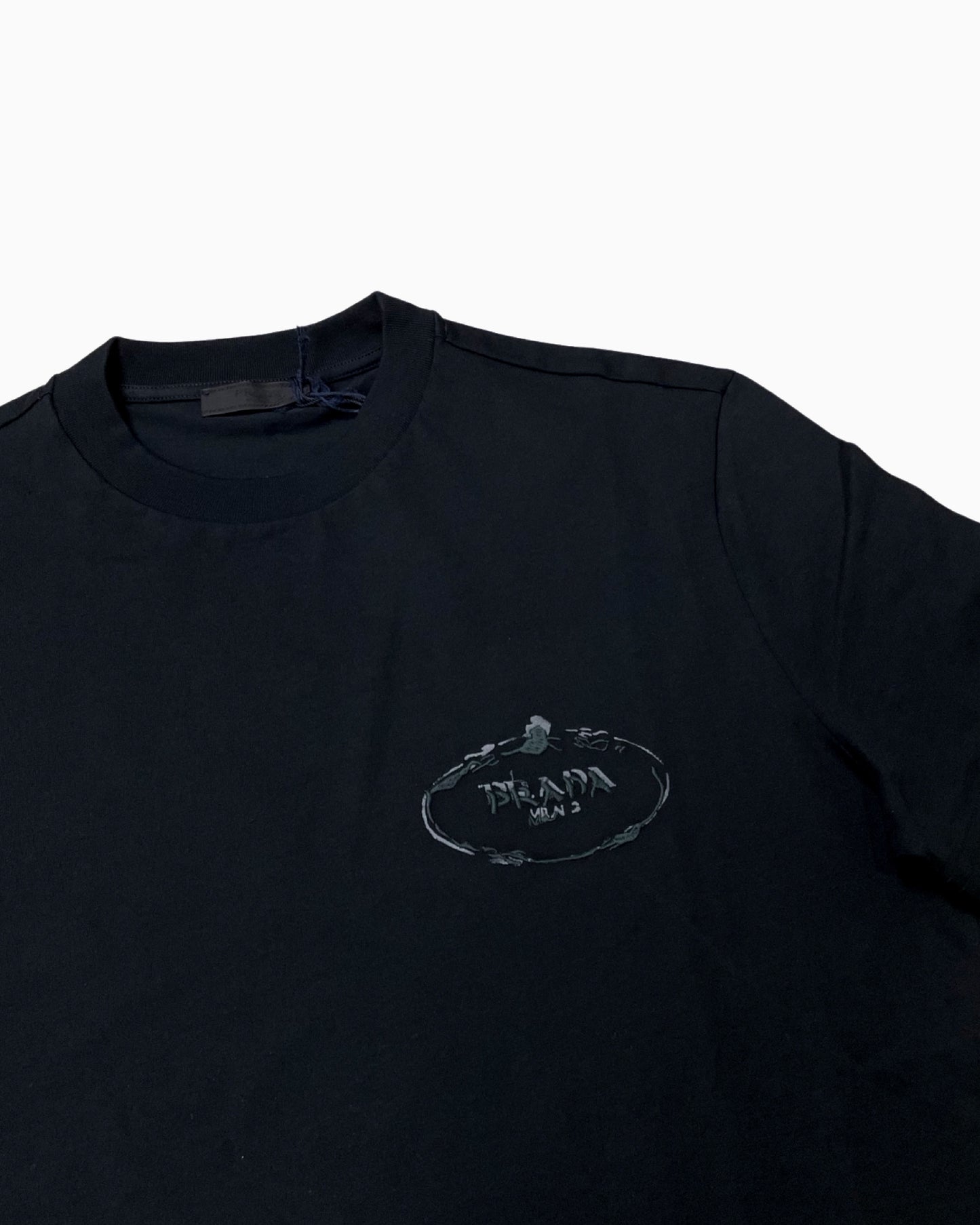 Prada Embroidered Chest Logo T-shirt