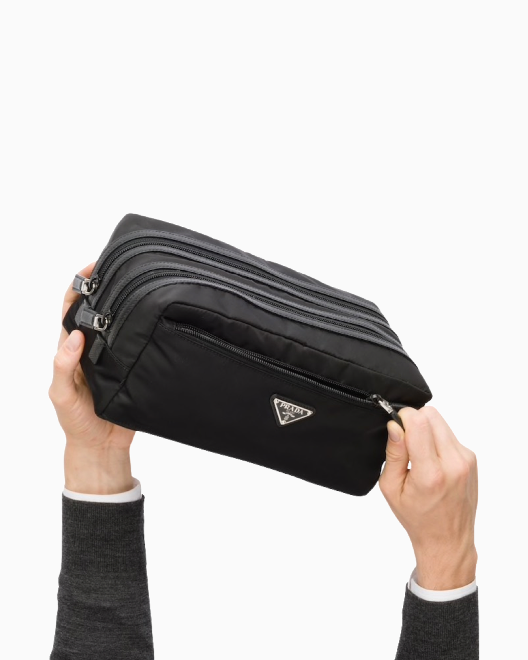 Prada Nylon Double Zip Toiletry Bag